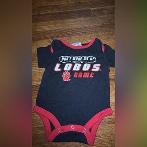 Russell Athletic Black and Red Lobos Onesie